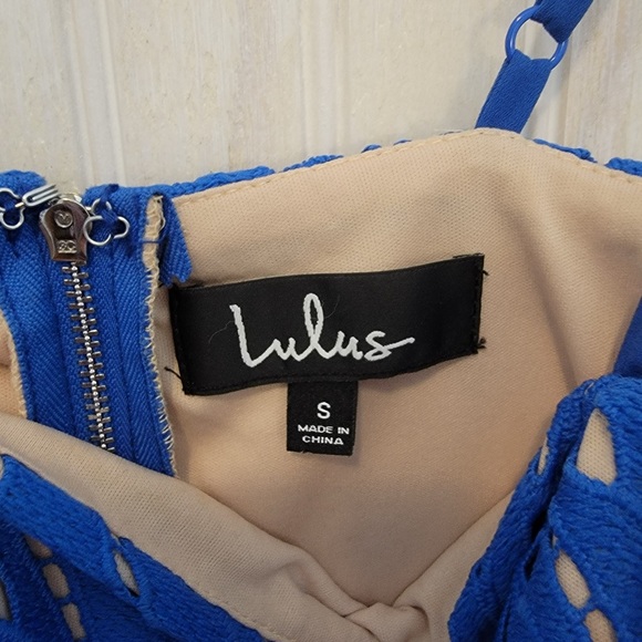 Lulu's Resplendence Blue lace Dress Small - Picture 5 of 5